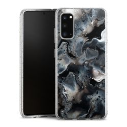 Silikon Glitter Case transparent-silber