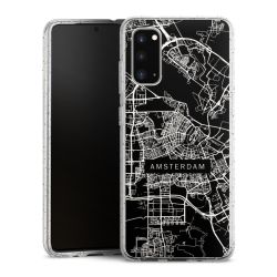Silikon Glitter Case transparent-silber