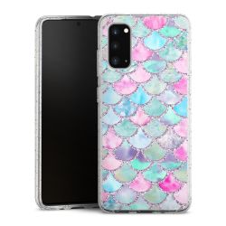 Silikon Glitter Case transparent-silber