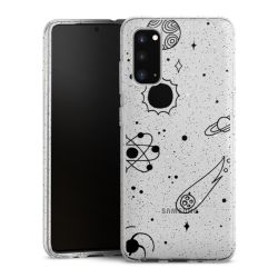 Silikon Glitter Case transparent-silber