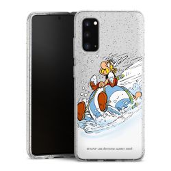 Silikon Glitter Case transparent-silber