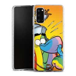 Silikon Glitter Case transparent-silber