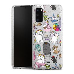 Silikon Glitter Case transparent-silber