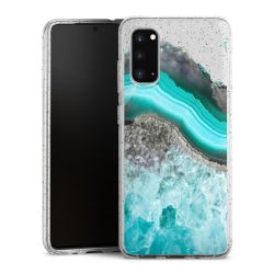 Silikon Glitter Case transparent-silber