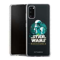 Silikon Glitter Case transparent-silber