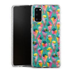 Silikon Glitter Case transparent-silber