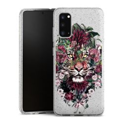 Silikon Glitter Case transparent-silber