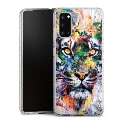 Silikon Glitter Case transparent-silber