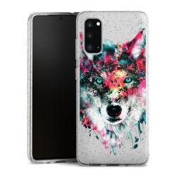 Silikon Glitter Case transparent-silber