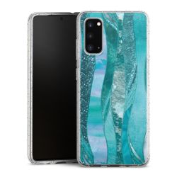 Silikon Glitter Case transparent-silber