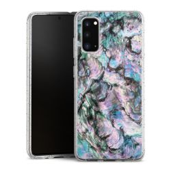 Silikon Glitter Case transparent-silber