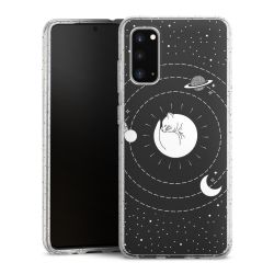 Silikon Glitter Case transparent-silber