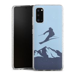 Silikon Glitter Case transparent-silber