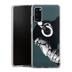 Silikon Glitter Case transparent-silber