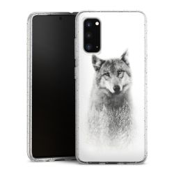 Silikon Glitter Case transparent-silber