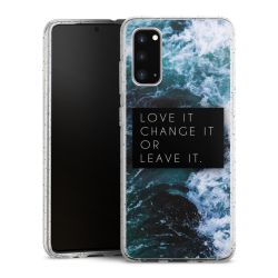 Silikon Glitter Case transparent-silber