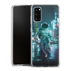 Silikon Glitter Case transparent-silber