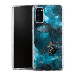 Silikon Glitter Case transparent-silber