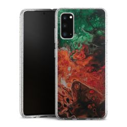 Silikon Glitter Case transparent-silber