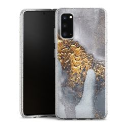 Silikon Glitter Case transparent-silber