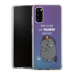 Silikon Glitter Case transparent-silber