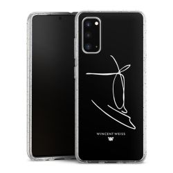 Silikon Glitter Case transparent-silber