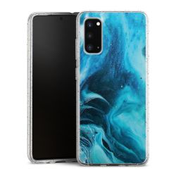 Silikon Glitter Case transparent-silber