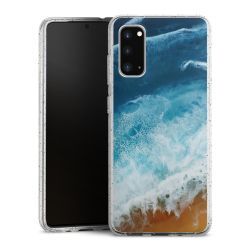 Silikon Glitter Case transparent-silber