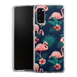 Silikon Glitter Case transparent-silber