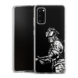 Silikon Glitter Case transparent-silber