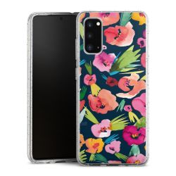 Silikon Glitter Case transparent-silber