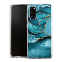 Silikon Glitter Case transparent-silber