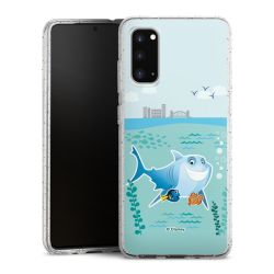 Silikon Glitter Case transparent-silber