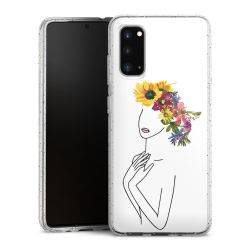 Silikon Glitter Case transparent-silber