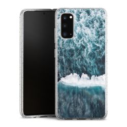 Silikon Glitter Case transparent-silber