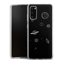 Silikon Glitter Case transparent-silber