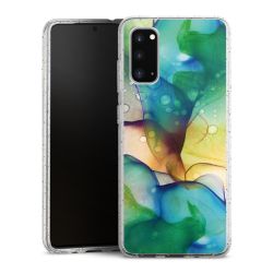 Silikon Glitter Case transparent-silber