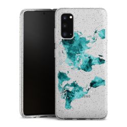 Silikon Glitter Case transparent-silber