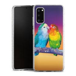 Silikon Glitter Case transparent-silber