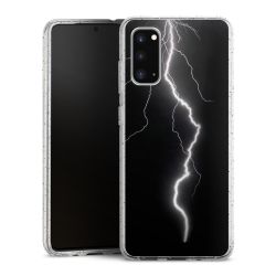 Silikon Glitter Case transparent-silber