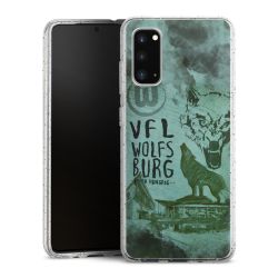 Silikon Glitter Case transparent-silber