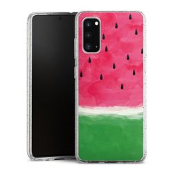 Silikon Glitter Case transparent-silber