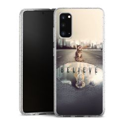 Silikon Glitter Case transparent-silber