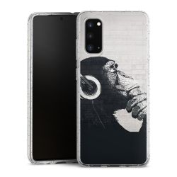 Silikon Glitter Case transparent-silber