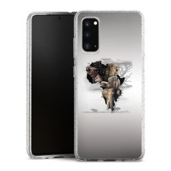 Silikon Glitter Case transparent-silber