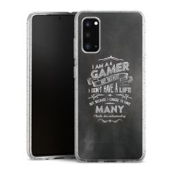 Silikon Glitter Case transparent-silber