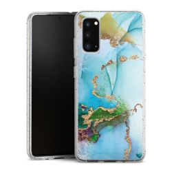 Silikon Glitter Case transparent-silber