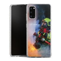 Silikon Glitter Case transparent-silber