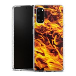 Silikon Glitter Case transparent-silber