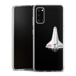 Silikon Glitter Case transparent-silber